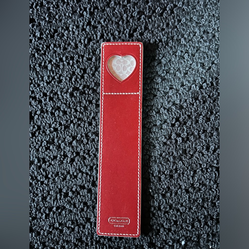 COPY - Red Leather Heart ❤️ Picture Bookmark